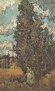 Vincent Van Gogh Cypresses and Two Women (nn04) Germany oil painting artist